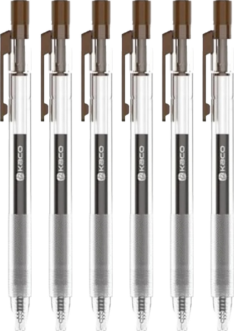 KaCO 速乾彩虹中性筆 0.5mm, 咖啡色, 6支