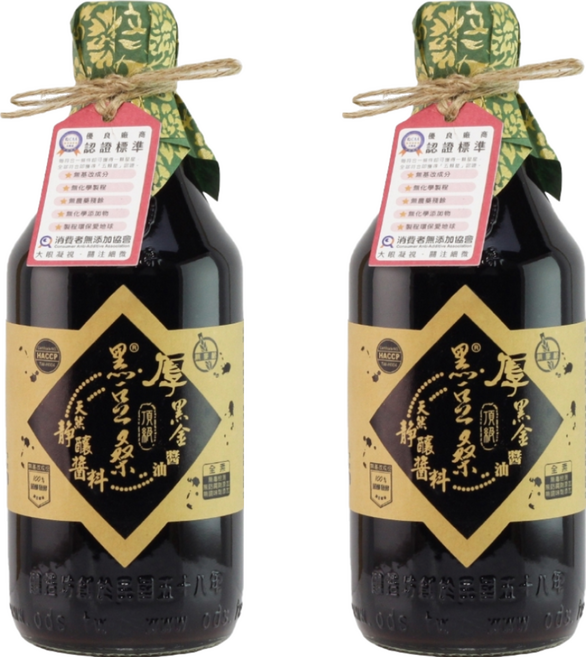黑豆桑 天然極品頂級厚黑金醬油, 550ml, 2瓶