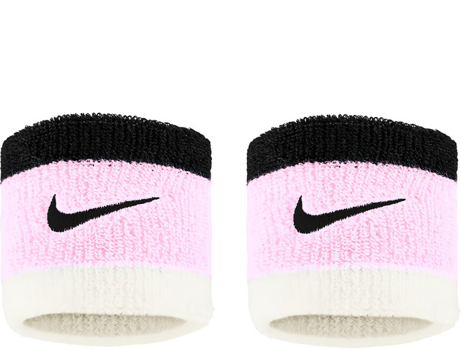 nike swoosh 運動手腕帶 n0001565641os 黑粉白, 1入