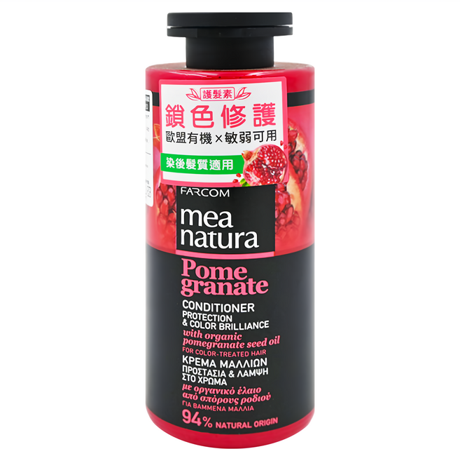 mea natura 紅石榴光澤護色護髮素 染後髮質適用, 300ml, 1瓶