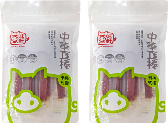 萬味軒 中華直棒 泰式檸檬豬肉乾, 120g, 2包