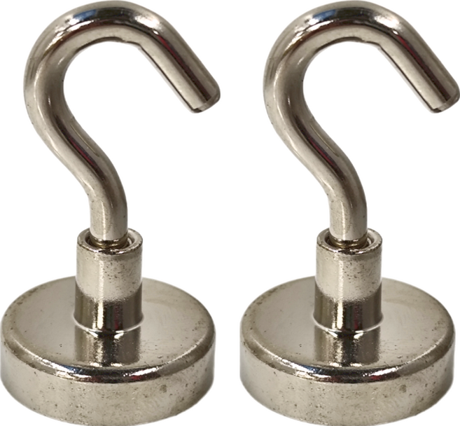 DIBOTE 迪伯特 強力磁鐵掛勾 超強承重力(25mm), 銀色, 2個