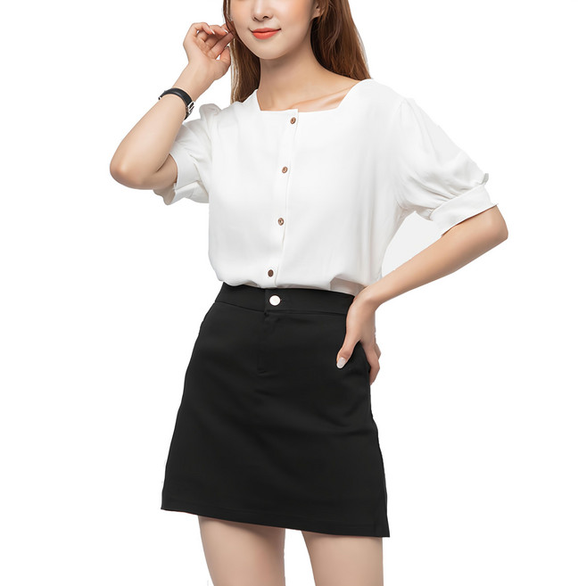 CARET 女款素色彈性褲裙