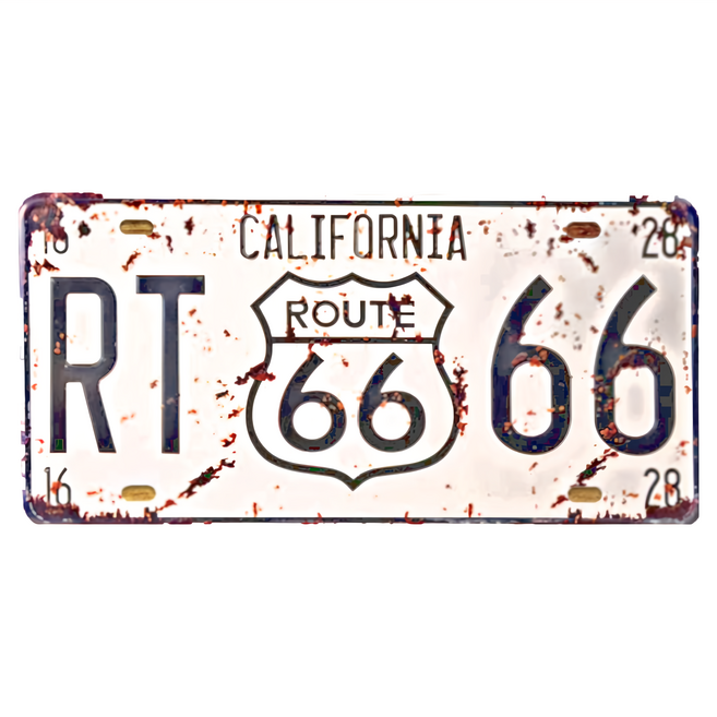 OPUS LOFT 純真年代 仿舊鐵皮車牌 壁飾 - California 66 TP-026 0.1cm 馬口鐵