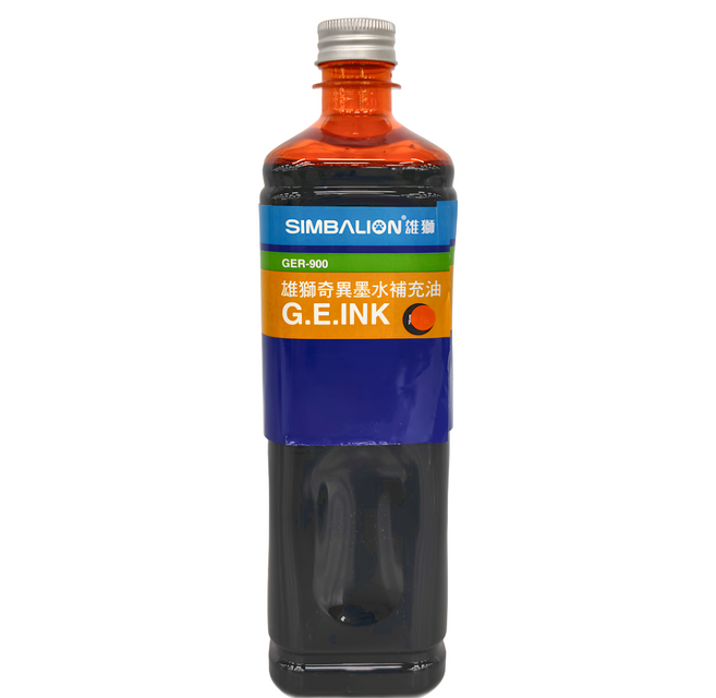 SIMBALION 雄獅 奇異墨水補充油 GER900, 橙色, 900ml