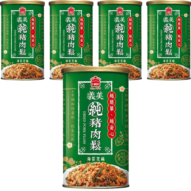 義美 海苔芝麻純豬肉鬆, 175g, 5罐