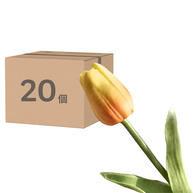 沐慕家居 仿真鬱金香 35cm, 橘色, 20個