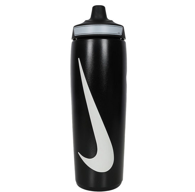 NIKE 耐吉 REFUEL BOTTLE 瓶蓋擠壓水壺 N100766609124 24 x 7cm 24oz, 黑白色, 700ml, 1個