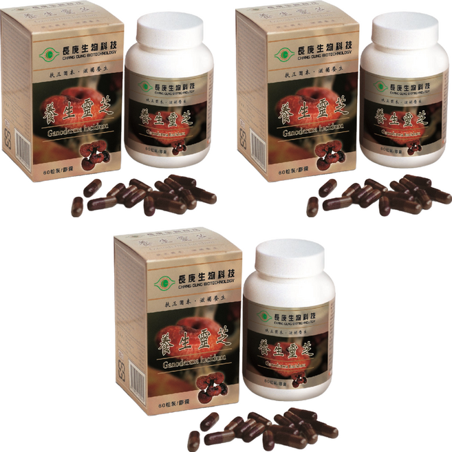 長庚生物科技 養生靈芝, 60顆, 3罐