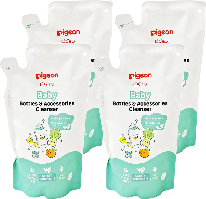 pigeon 貝親 奶瓶蔬果清潔液 補充包, 450ml, 4包