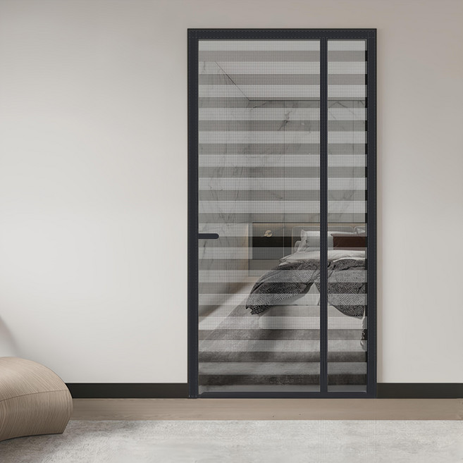 好物良品 新一代防燙防撕破防蚊蟲玻璃纖維紗網門簾 側開款, 黑白條紋