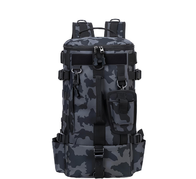 JAR 嚴選 戶外防水多功能雙肩背包, 深藍迷彩