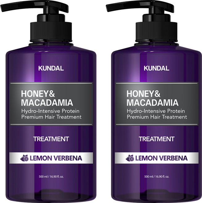 KUNDAL 昆黛爾 蜂蜜澳洲堅果保濕護髮乳 Lemon Verbena, 500ml, 2瓶