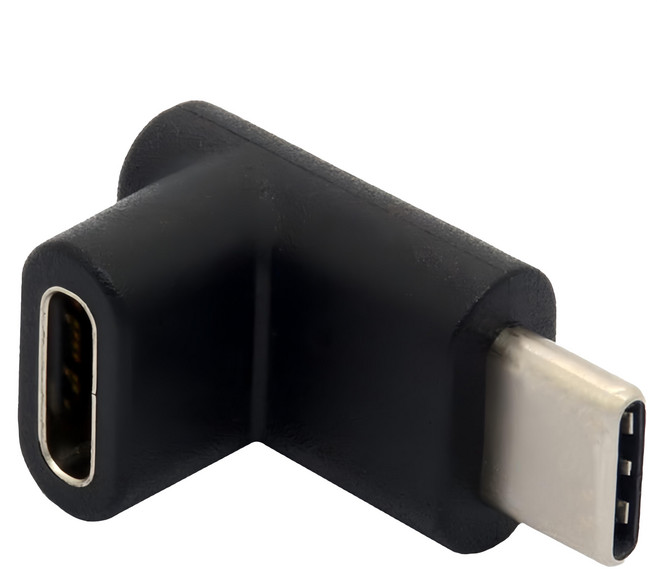 UniSync Type-C/USB3.1公對母L型充電傳輸轉接頭 PVC材質 數據同步速度: 10Gbps 支持充電/傳輸/影片/音樂等資料傳輸, 單一商品, 1個
