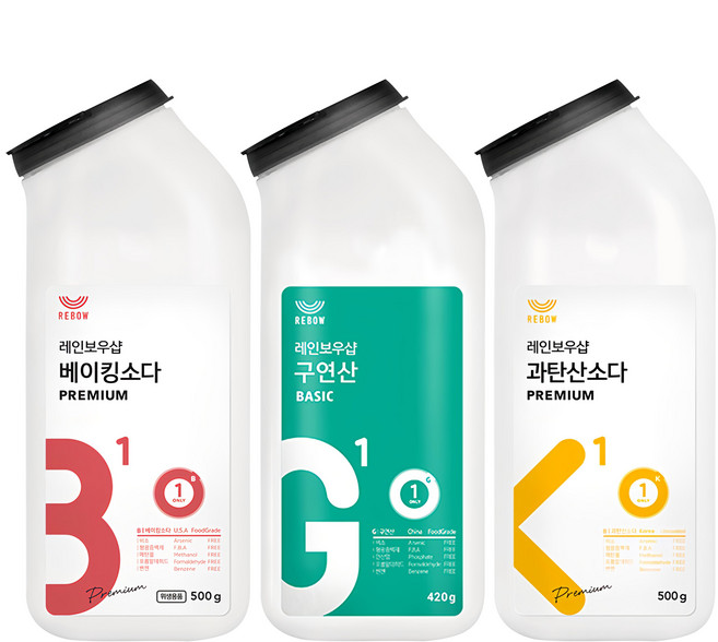REBOW 烘焙蘇打 高級 + 檸檬酸 基本 + 過碳酸鈉 高級, 1組