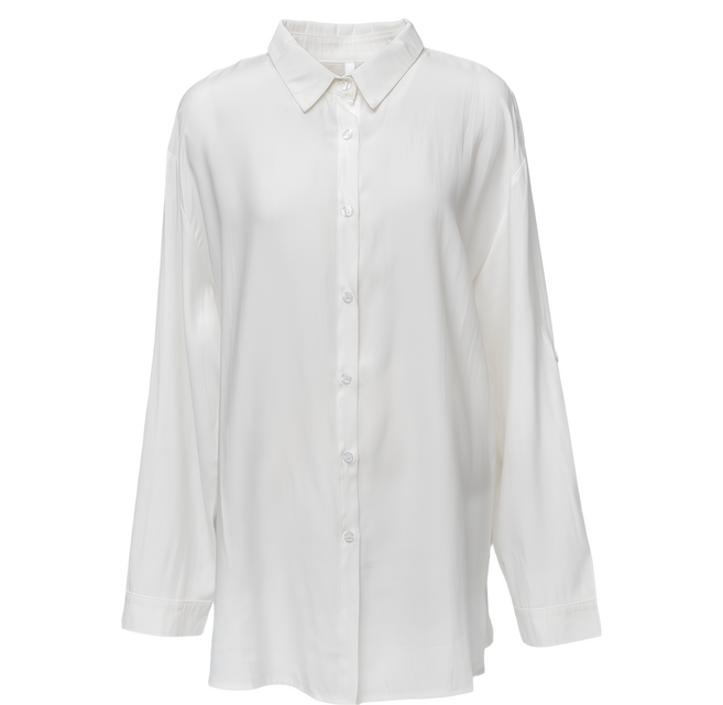 CARET 女款 捲袖雪紡襯衫