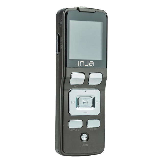 INJA 立體聲數位16G錄音筆 內建3組麥克風, A177, 黑色