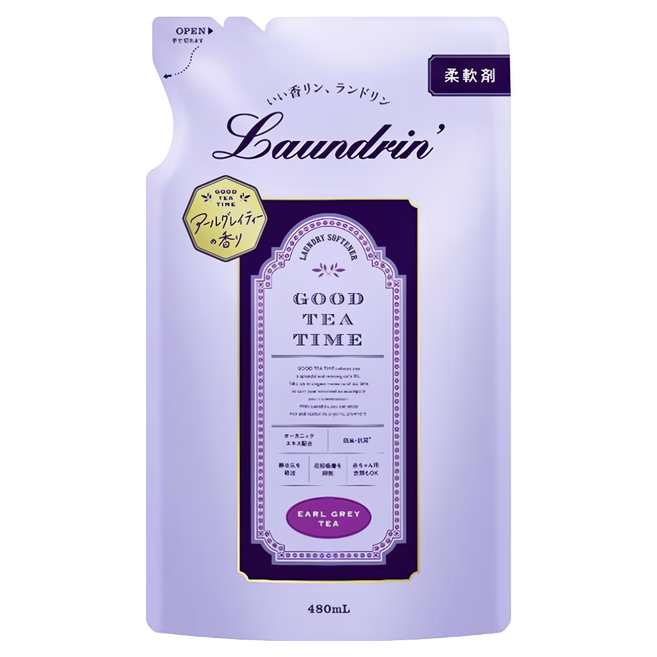 Laundrin' 朗德林 Good Tea Time柔軟精補充包 伯爵茶香, 1包, 480ml