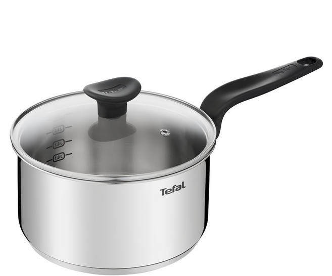 Tefal 特福 首選不鏽鋼系列 單柄湯鍋加蓋 3L 20cm 不鏽鋼 1組, 銀色