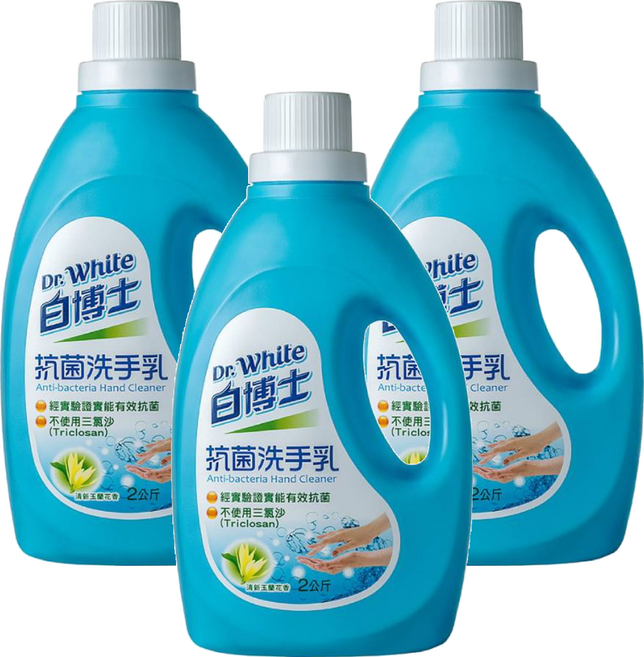 Dr.White 白博士 抗菌洗手乳 不使用三氯沙, 2kg, 3桶