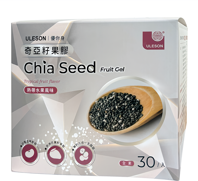 ULESON 奇亞籽果膠 熱帶水果風味 18g 30個, 540g, 1盒