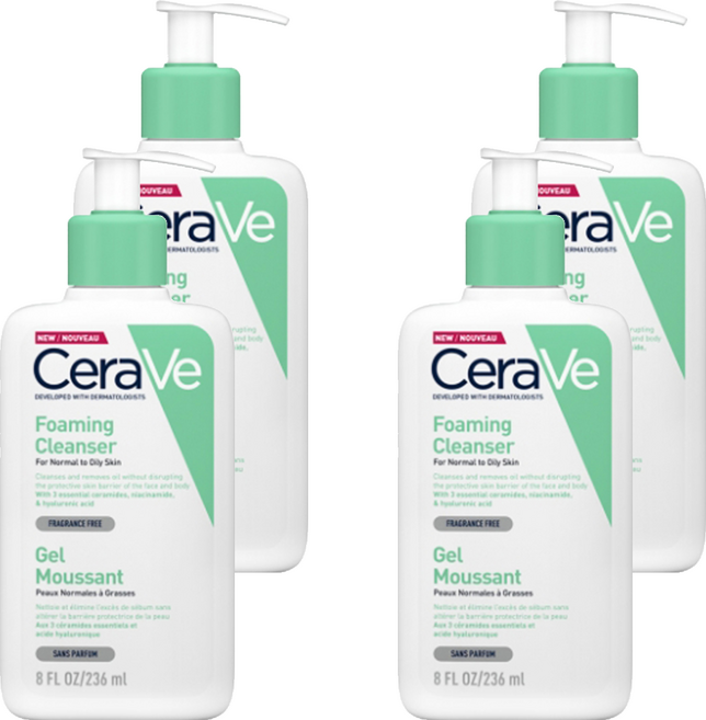 CeraVe 適樂膚 溫和泡沫潔膚露, 236ml, 4瓶