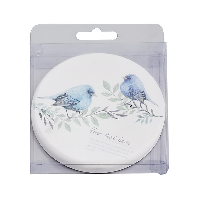 收納王妃 珪藻土杯墊 圓款 6個, 青鳥