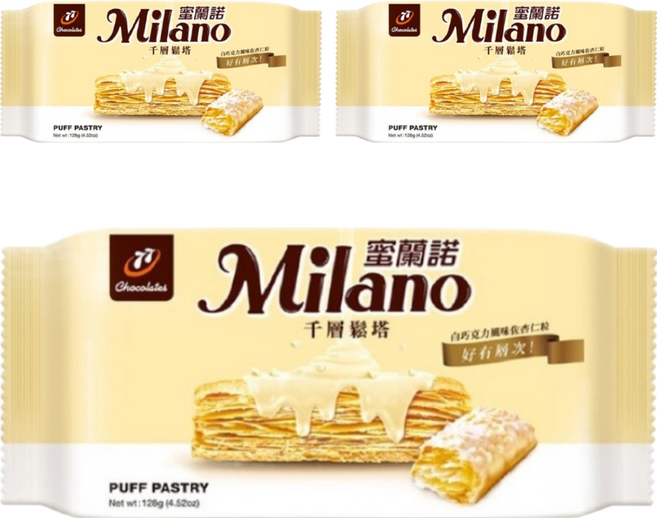 77 Milano 蜜蘭諾 千層鬆塔 8入, 128g, 3袋