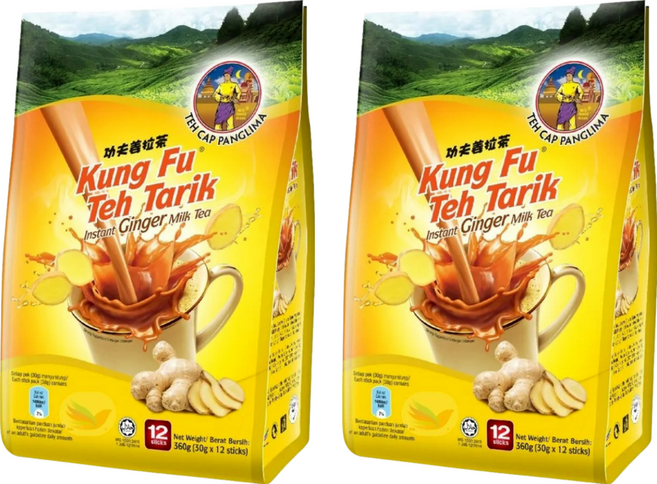 TEH CAP PANGLIMA 元帥牌 南洋拉茶風味功夫奶茶 四合一 薑風味, 30g, 12包, 2袋
