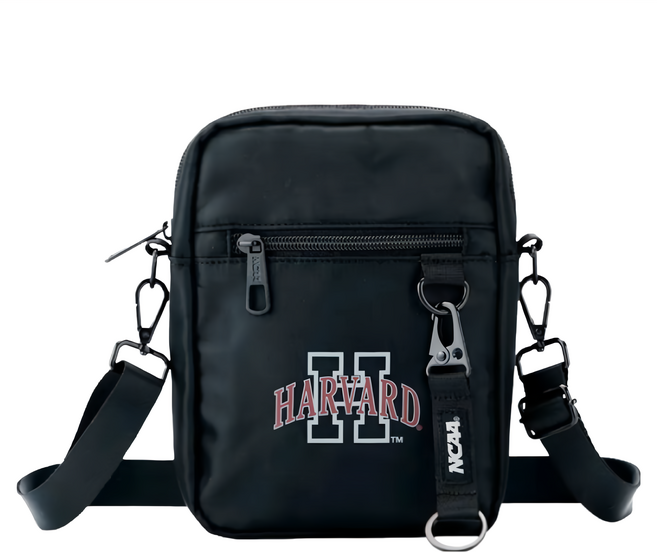 NCAA Harvard 雙logo側背包 黑色