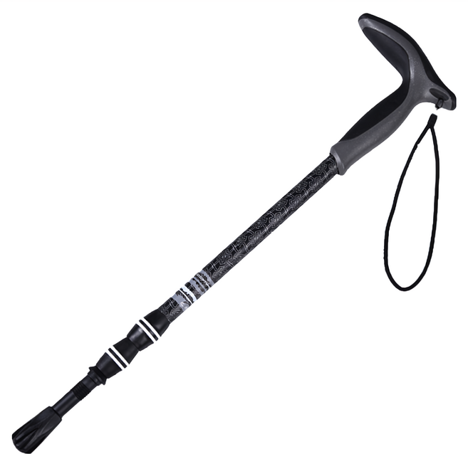 pioneer 開拓者 新大陸碳纖維彎把避震登山杖, 黑色, 1支