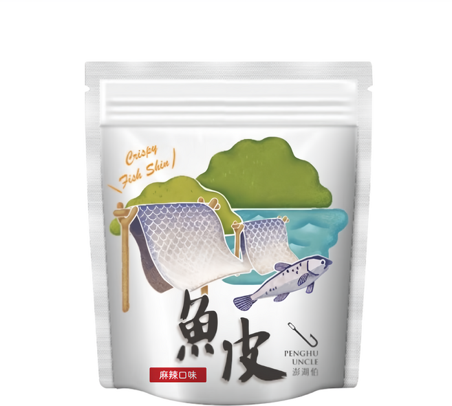 澎湖伯 風味魚皮 麻辣口味 勁辣酥麻, 70g, 1包