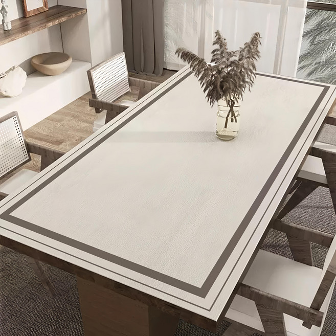 喬木居家 輕奢防燙隔熱皮革桌布 100 x 50cm 侘寂條紋, 1個