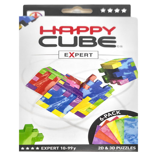SMART GAMES 益智方塊 6件套裝 HAPPY CUBE 專家級 2D和3D拼圖 10-99歲適用, 1盒