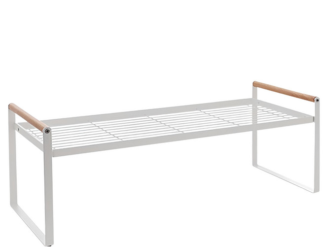 NATURE LIVING 城市木把手廚房收納架 大 59x22.5x22.5 公分, 白色 + 木色, 1入