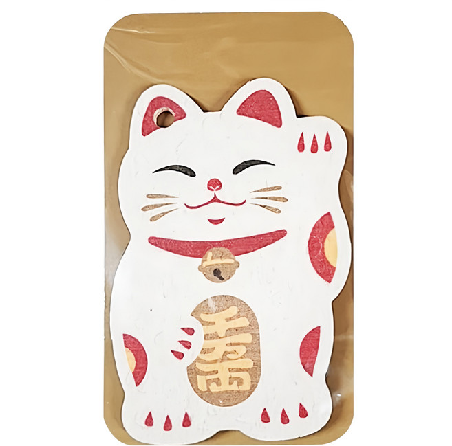SHIMOYAMA 新款膨脹木漿棉海綿 招財貓 小貨, 1入, 1個