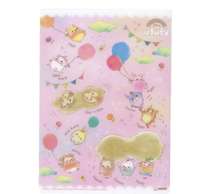 sun-star 卡通墊板 - PP塑膠 日本製造, Disney ufufy 粉色