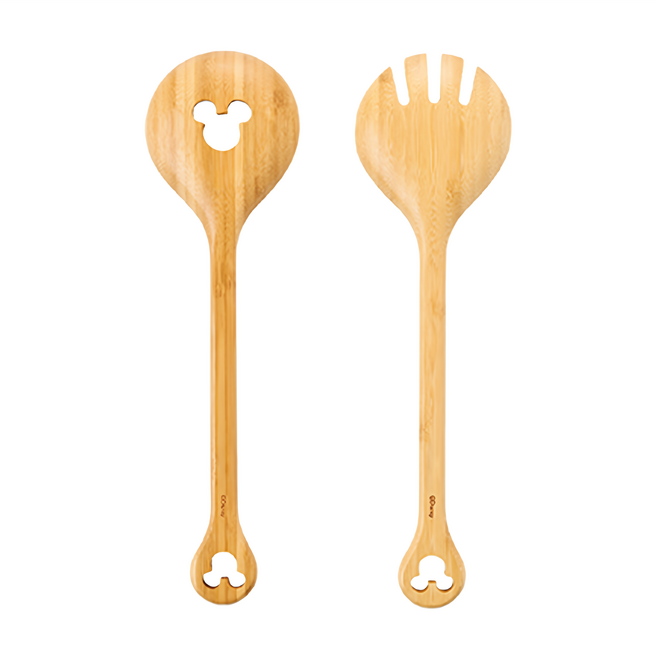 MEYER 美亞 迪士尼經典黑白系列 竹製沙拉配件組 29cm, 淺棕色, 1組