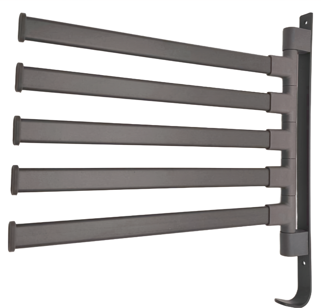 妃妃嚴選 旋轉毛巾架 5桿, 槍灰色, 1個