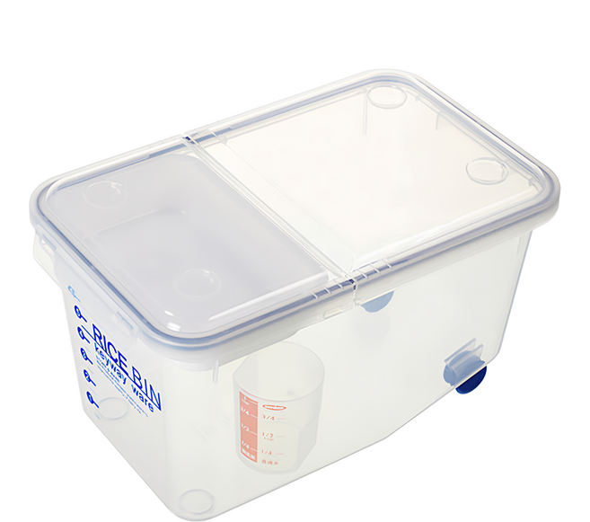 KEYWAY 聯府 8kg密閉式米桶 附輪, 1個, 透明色