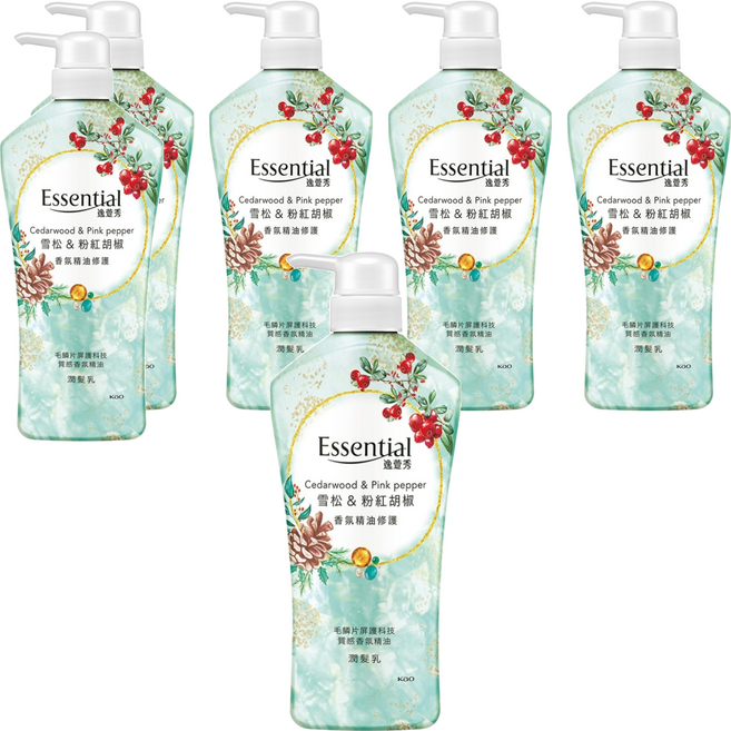 Essential 逸萱秀 雪松+粉紅胡椒護潤髮乳, 700ml, 6瓶