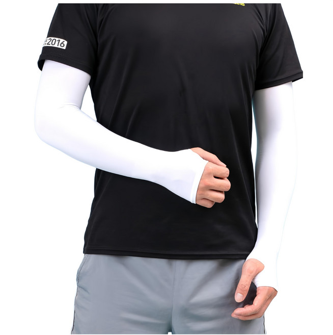 VOLA 維菈 吸汗速乾防曬袖套 戶外休閒 開車騎車 園藝活動 男女適用, 白色, 1雙