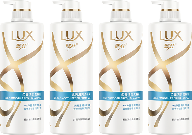 LUX 麗仕 柔亮清爽洗髮乳, 750g, 4瓶