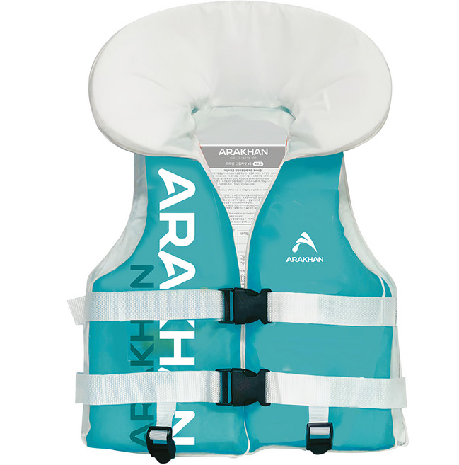 ARAKHAN V1 游泳夾克 15kg 救生衣, 白色 + 綠色