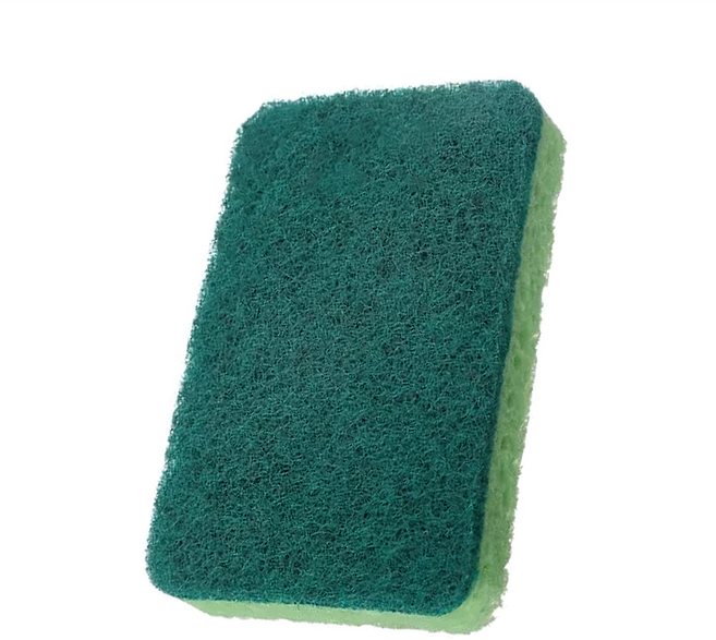 小麥購物 雙面木漿海綿 Y480 11 x 7 x 2cm 綠色 20g, 12個, 1組