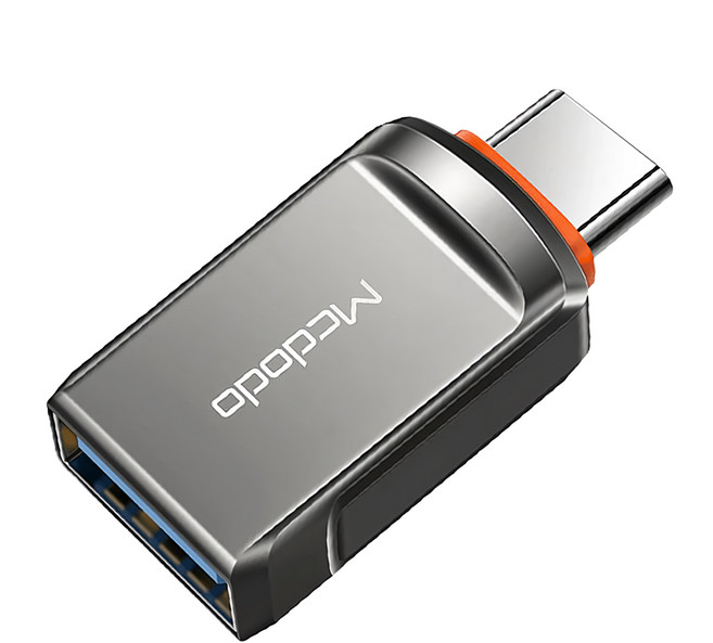 Mcdodo 麥多多 迪澳系列 USB-A 3.0-Type-C OTG 轉接頭 適用雙接產品, 31.75mm, 黑色, 1個