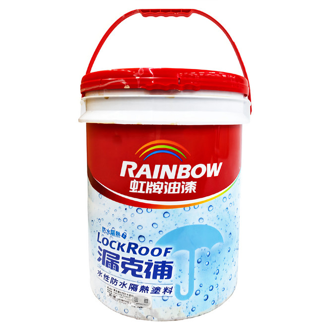 RAINBOW 虹牌油漆 424 漏克補水性隔熱防水塗料, 雪銀, 18.925L, 1桶