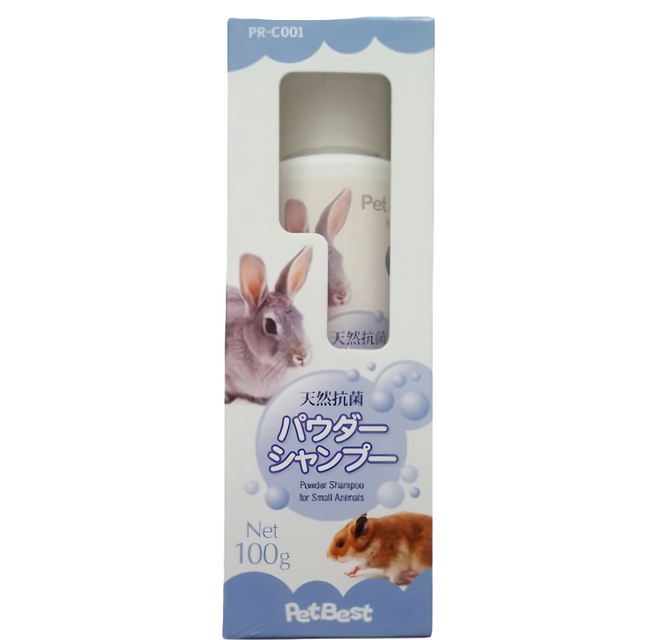 PetBest 小動物澎澎機能乾洗粉 100g, 小動物 白色, 1瓶