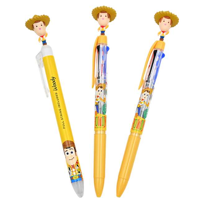 韓國 hM PLUS 迪士尼造型原子筆 0.5mm 3支, 胡迪 3色 2支 + 單色, 1組