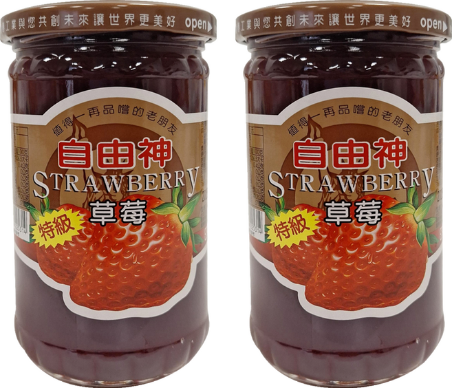 自由神 草莓果醬 台灣製造, 400g, 2罐